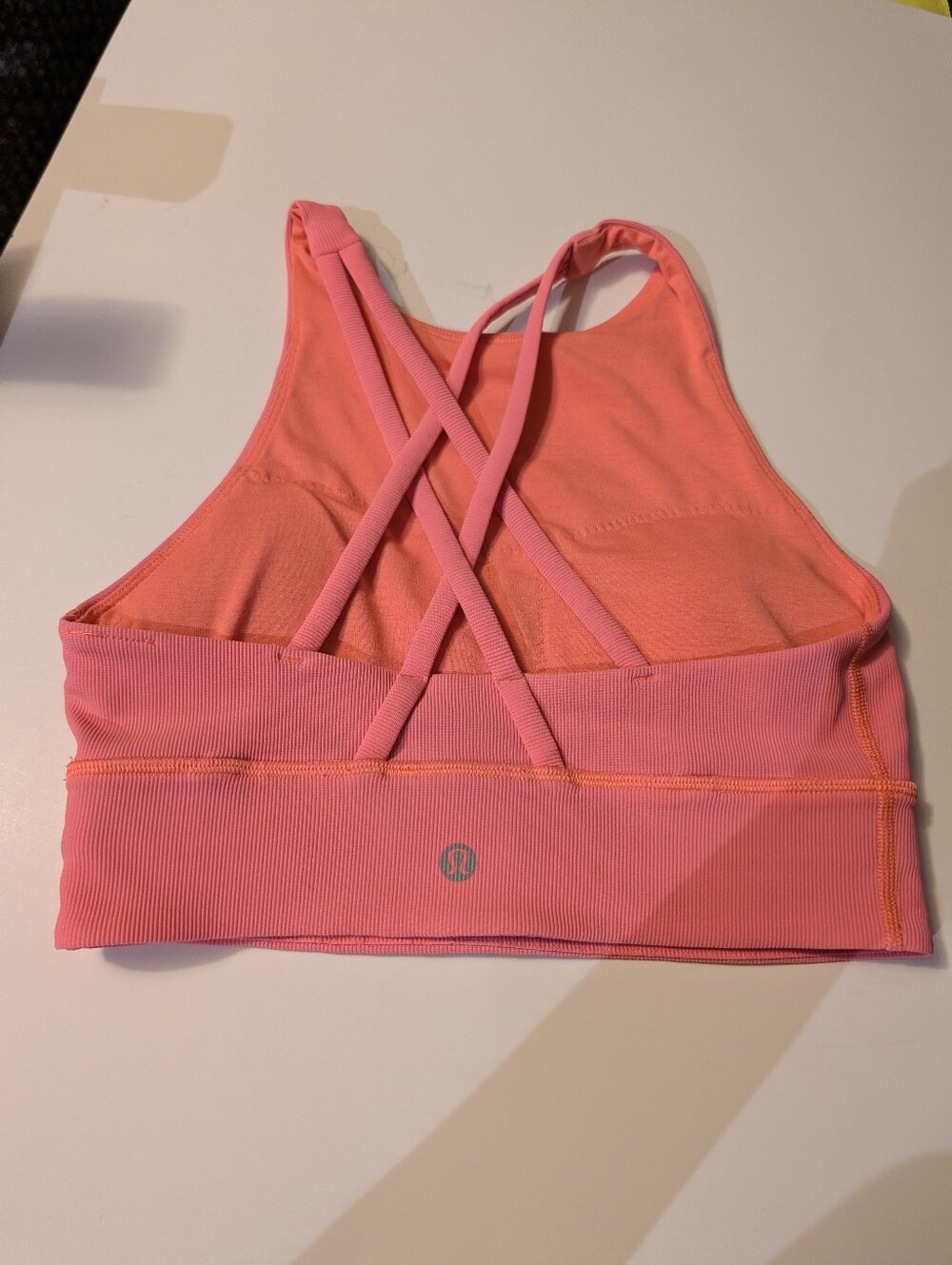 Lululemon Energy Bra High Neck Long Line Rib *Medium Support, B–D Cup size 4 - Picture 5 of 6